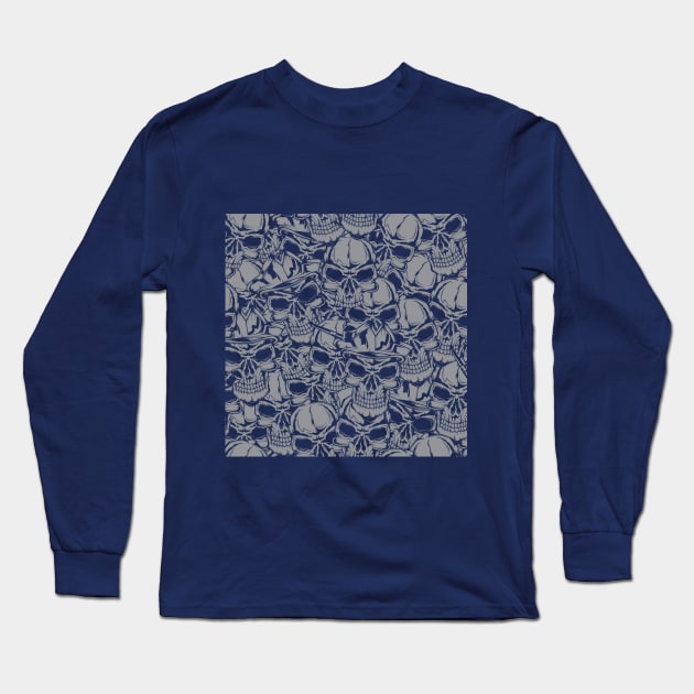 Pirate skull 01 Long Sleeve T-Shirt by Shaff wang